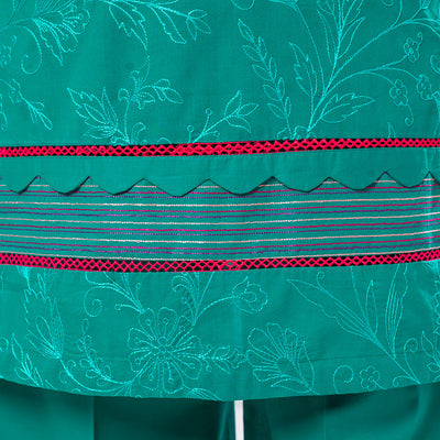 Turquoise Embroidered - Tie & Dyed Chiffon Dupatta